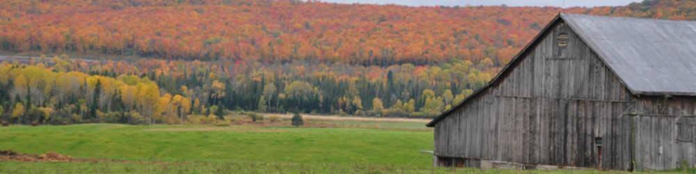 Burks Falls Farm with new Hwy 11 lanes in the distance